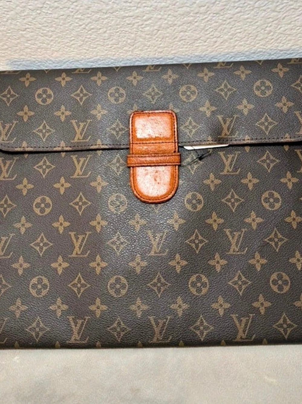 Louis Vuitton Poche Documents Portfolio Monogram Clutch Brown
